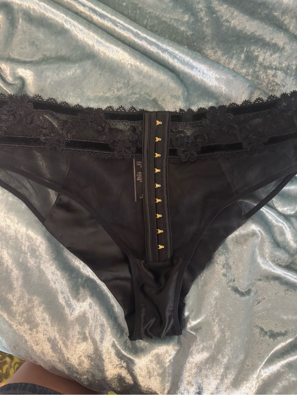 Victoria’s Secret- Black Lace Hook-Front Bikini Panty
